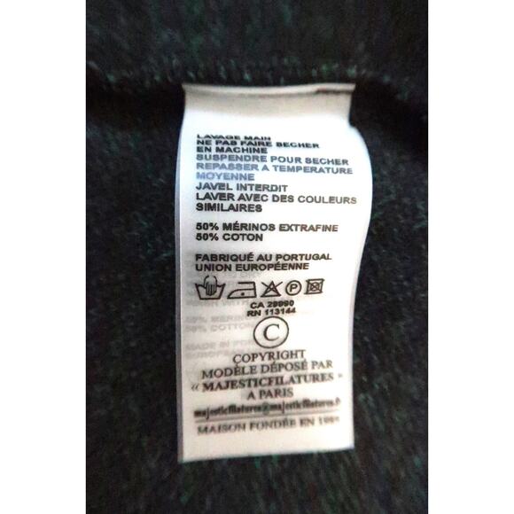 MAJESTIC FILATURES PARIS Merino Wool Flannel Houndstooth Dress 1 XS NWT $398 - Picture 10 of 11